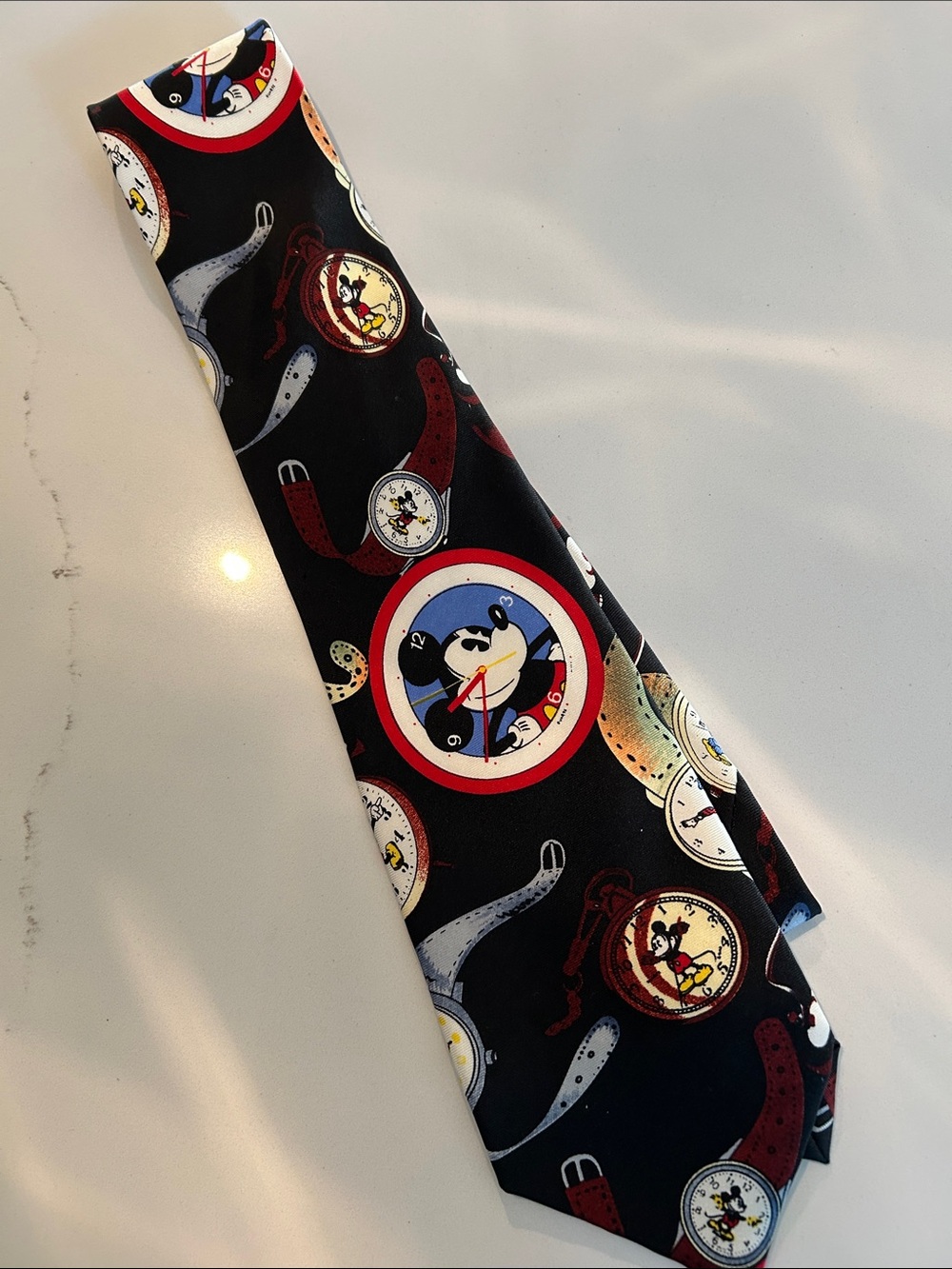 Men's Disney Micky Mouse Pocket Watch Print Tie